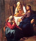 Johannes Vermeer Canvas Paintings - Christ in the House of Mary and Martha